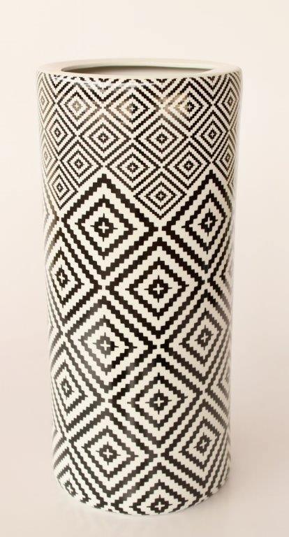 Umbrella stand black and white geometric