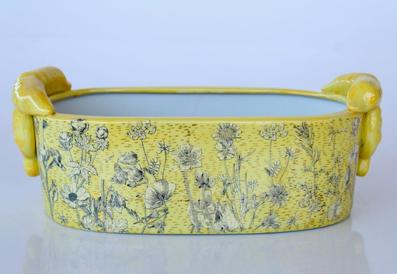 YELLOW DAISY OBLONG PLANTER