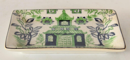 Lime square green pagoda soap dish