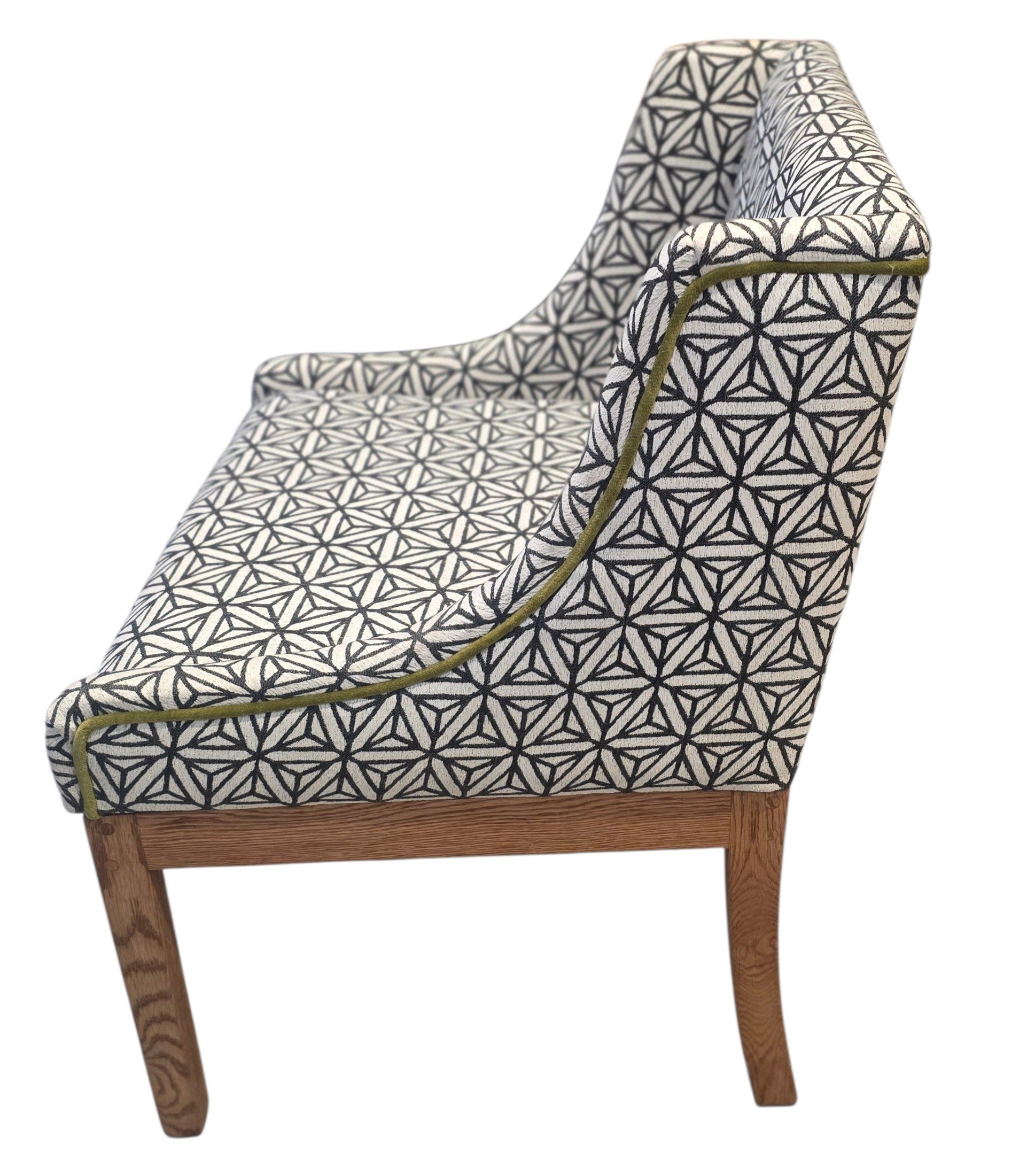 Daisy pattern upholstered low back dining chair