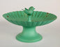 Green metal bird bath or feeder