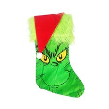 Grinch stocking with led light