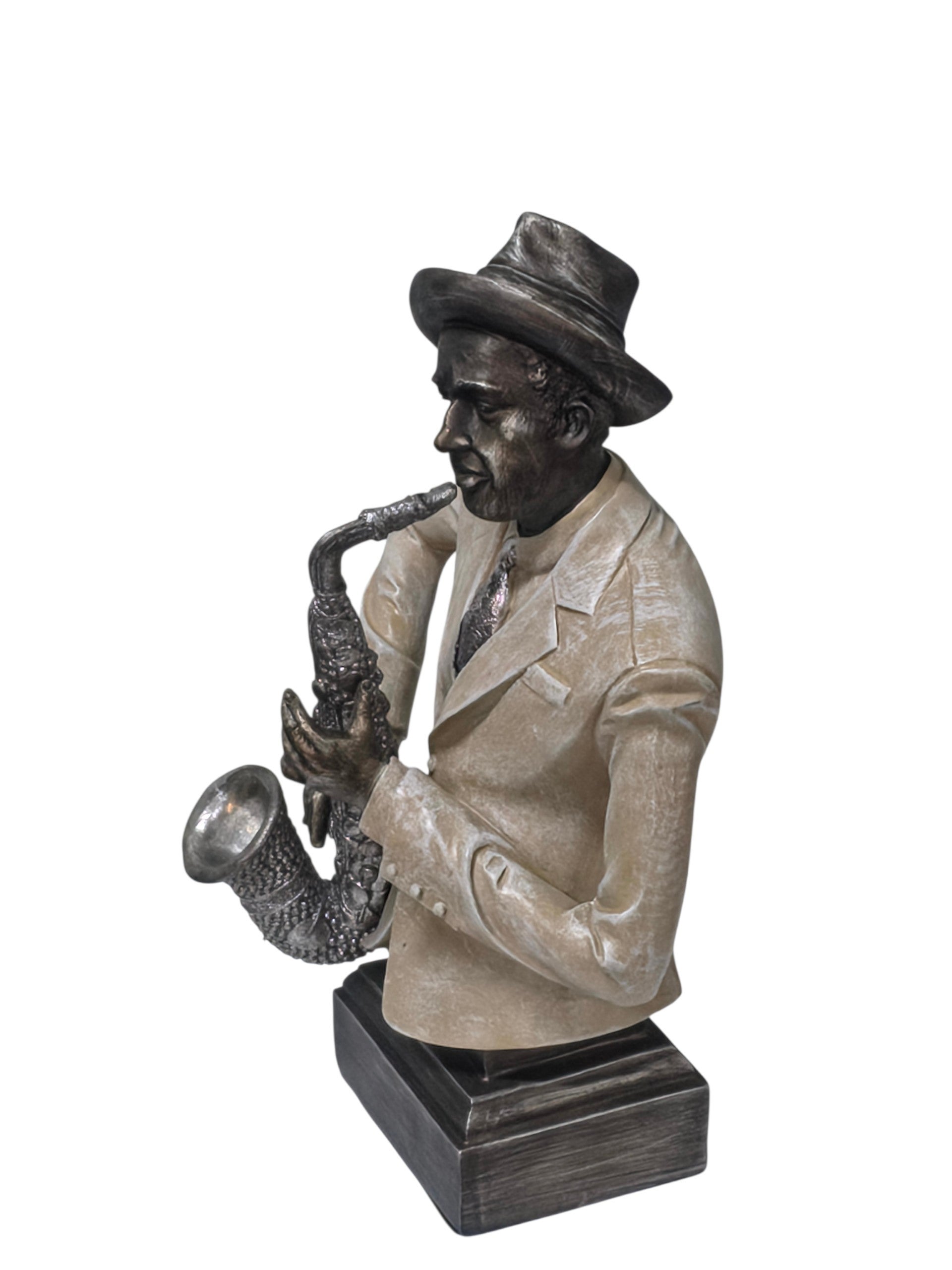 Musician saxophone sculpture