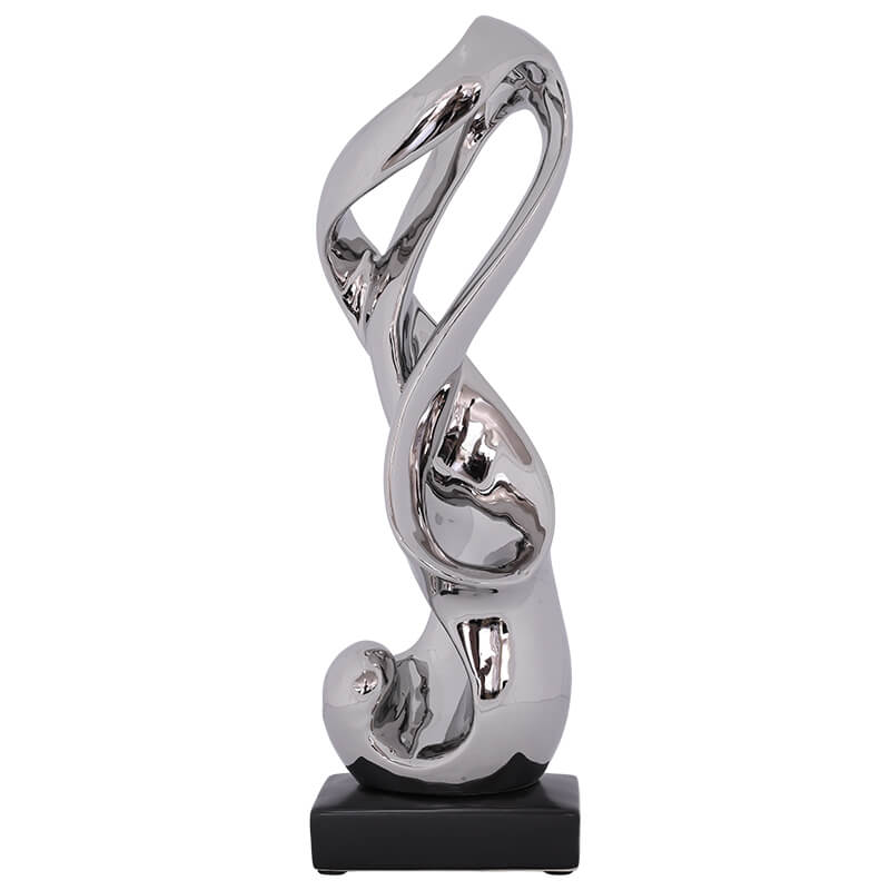 Silver abstract sculpture