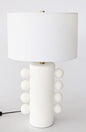 White bobbles lamp and shade