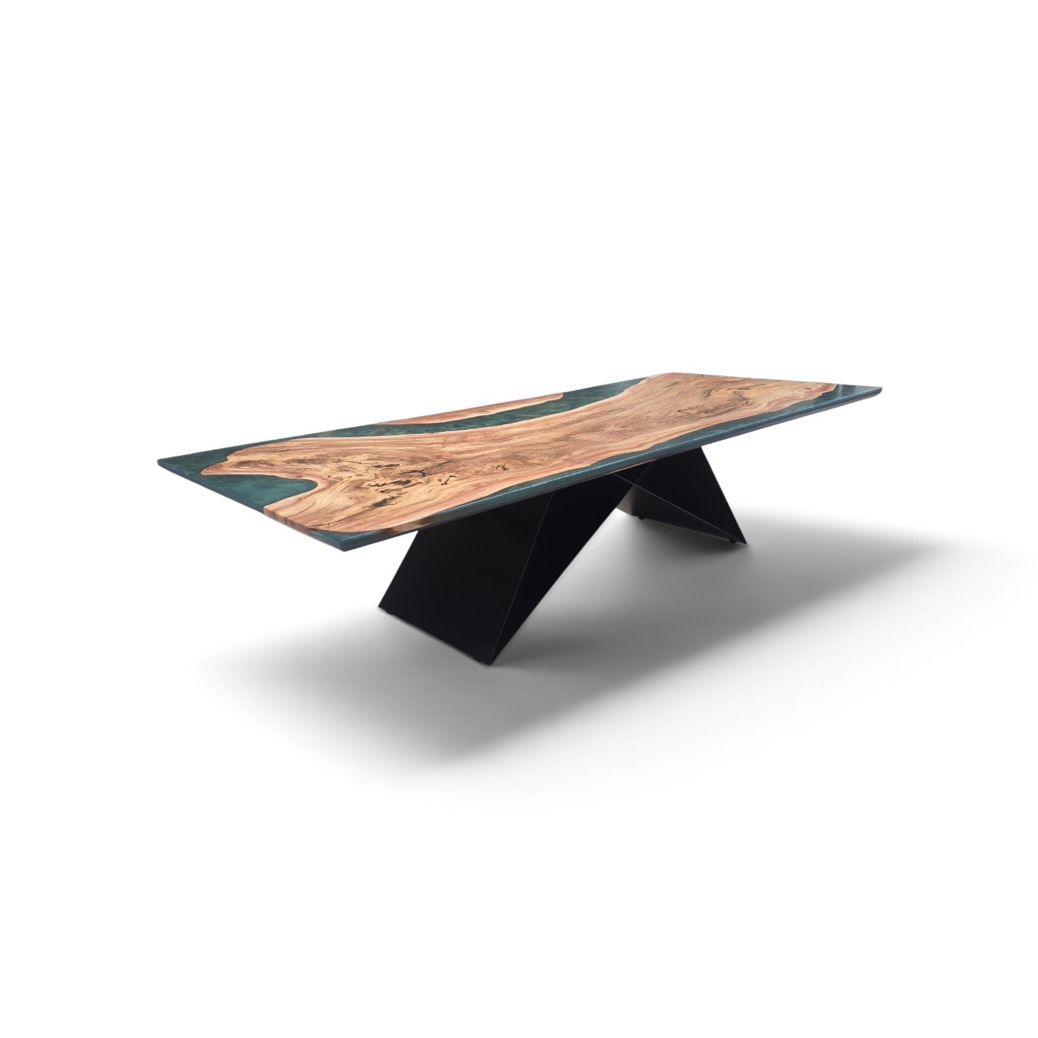Matumi and emerald epoxy resin table