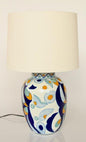 Navy Blue Yellow Off White Lamp Shade